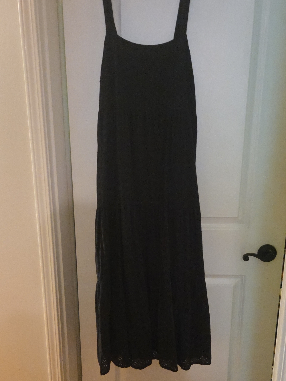The Drop Britt Black Cotton Eyelet Tiered Midi Dress - Picture 5 of 12